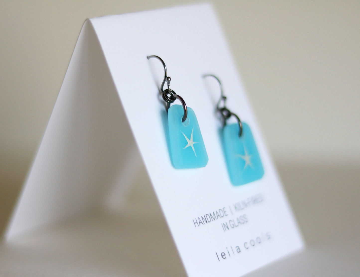 Aqua Star Earrings - One-of-a-Kind