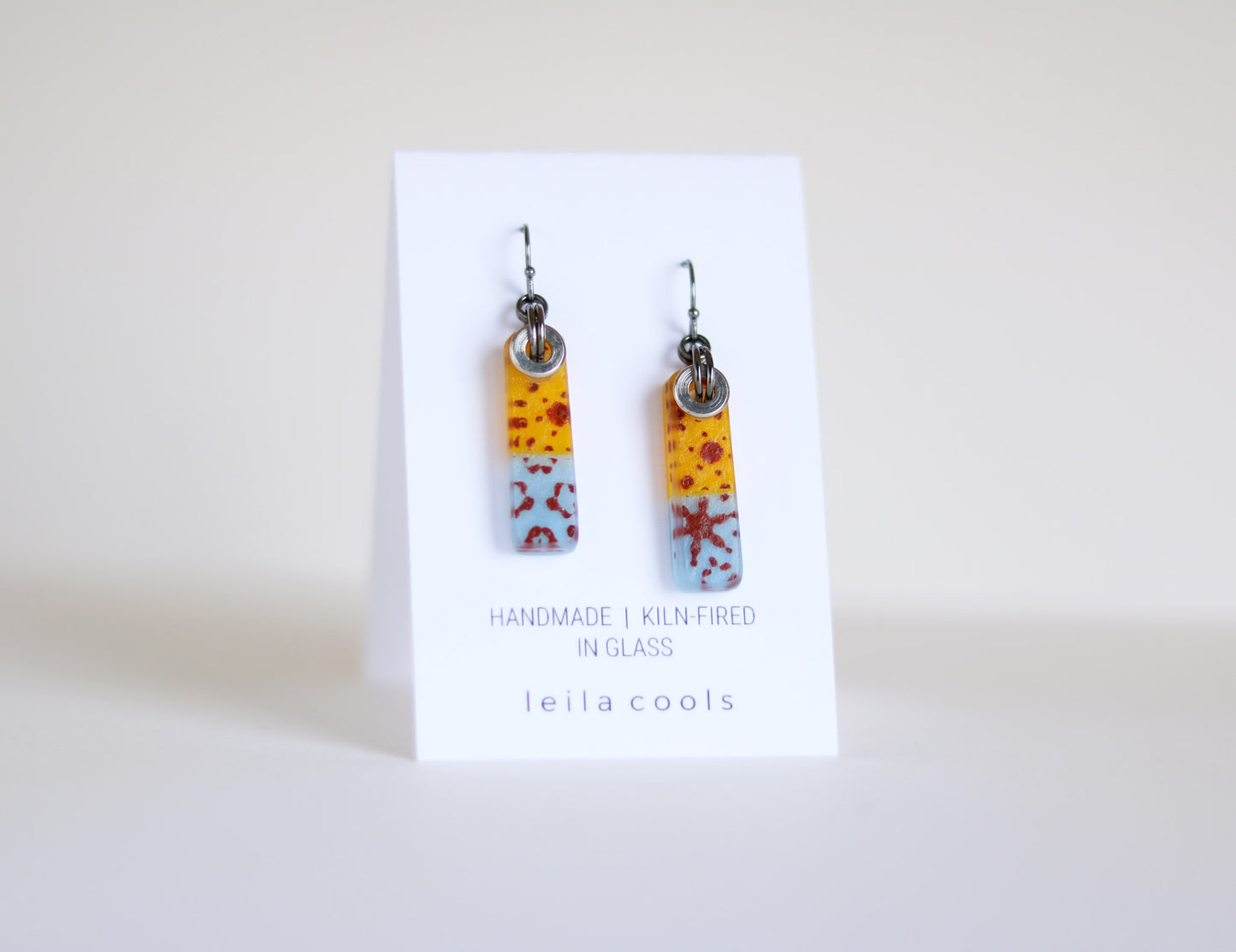 Sunny Yellow / Light Blue Earrings - One-of-a-Kind