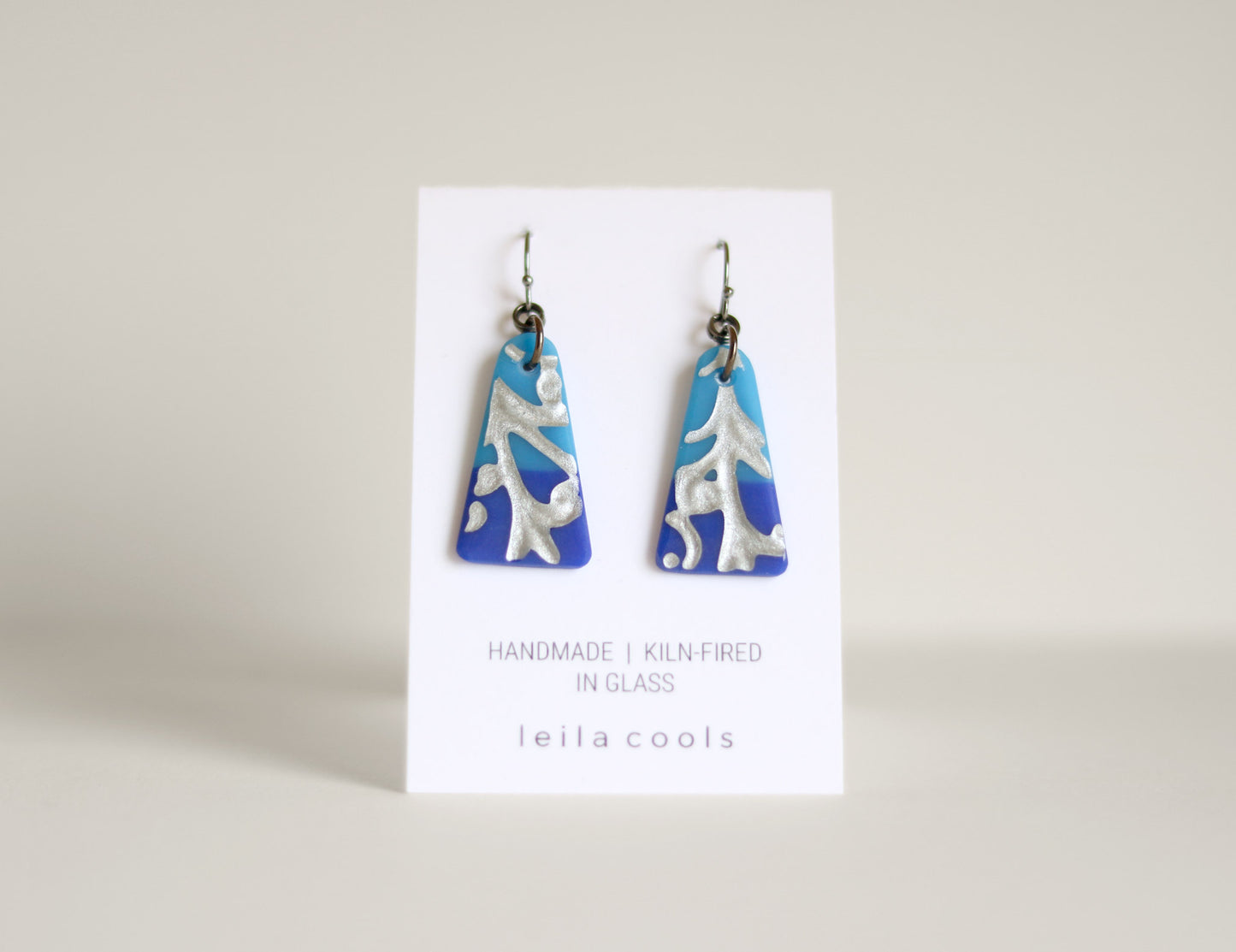 Triangle Pressed Glass Drop Earrings - One-of-a-kind