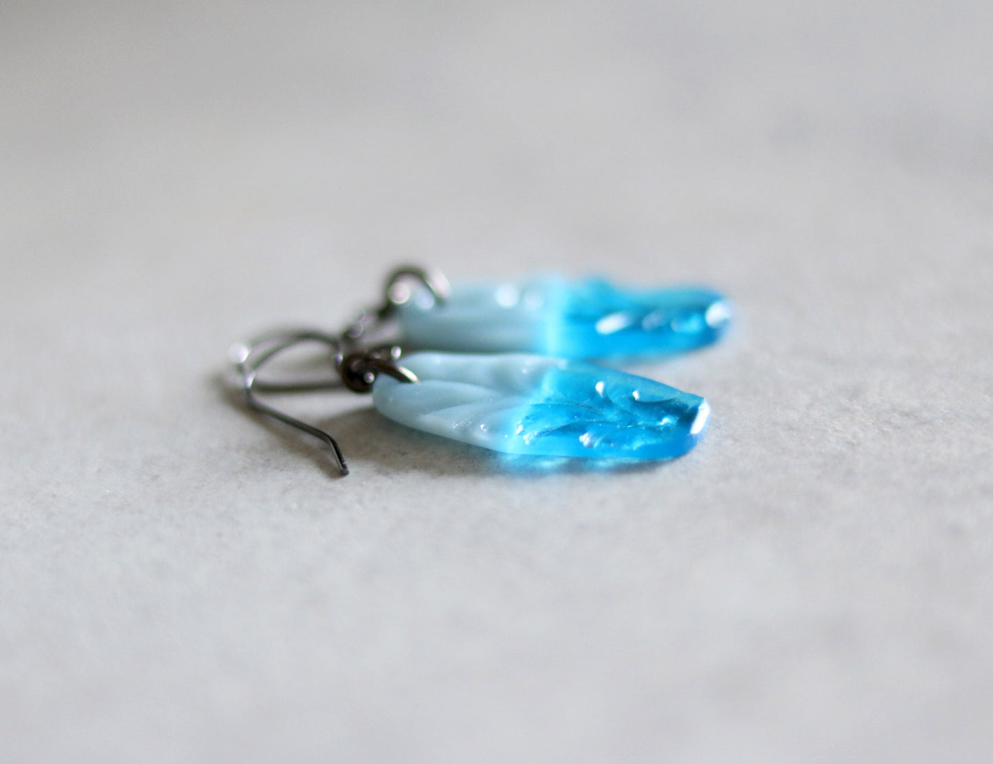 Pressed Glass Drop Earrings