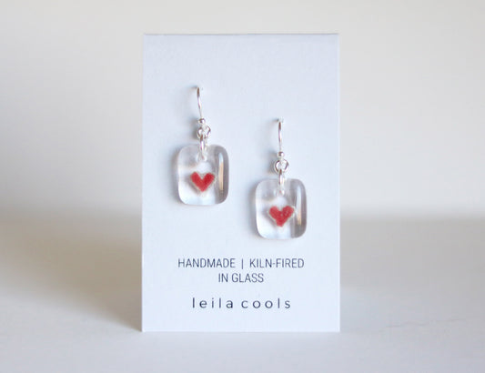 Heart Earrings - Red