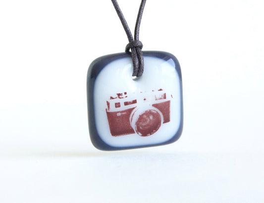 35mm black and white film camera necklace
