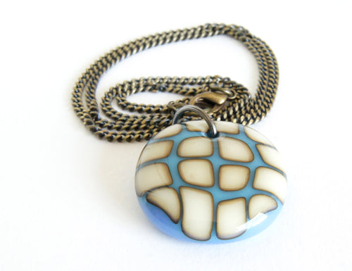 Big Bold Squares Necklace - Periwinkle Turquoise