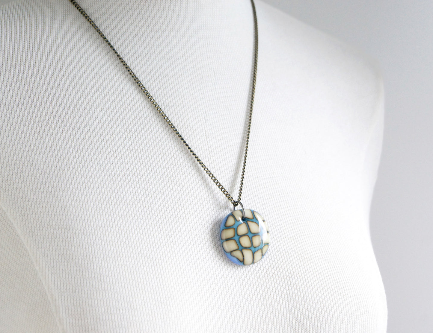 handmade pendant on 22 inch brass chain