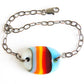 Fun, colorful glass striped art glass bracelet