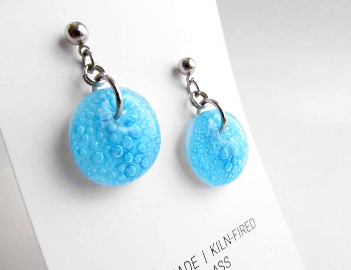 Aqua Bubble Drop Earrings - One-of-a-Kind