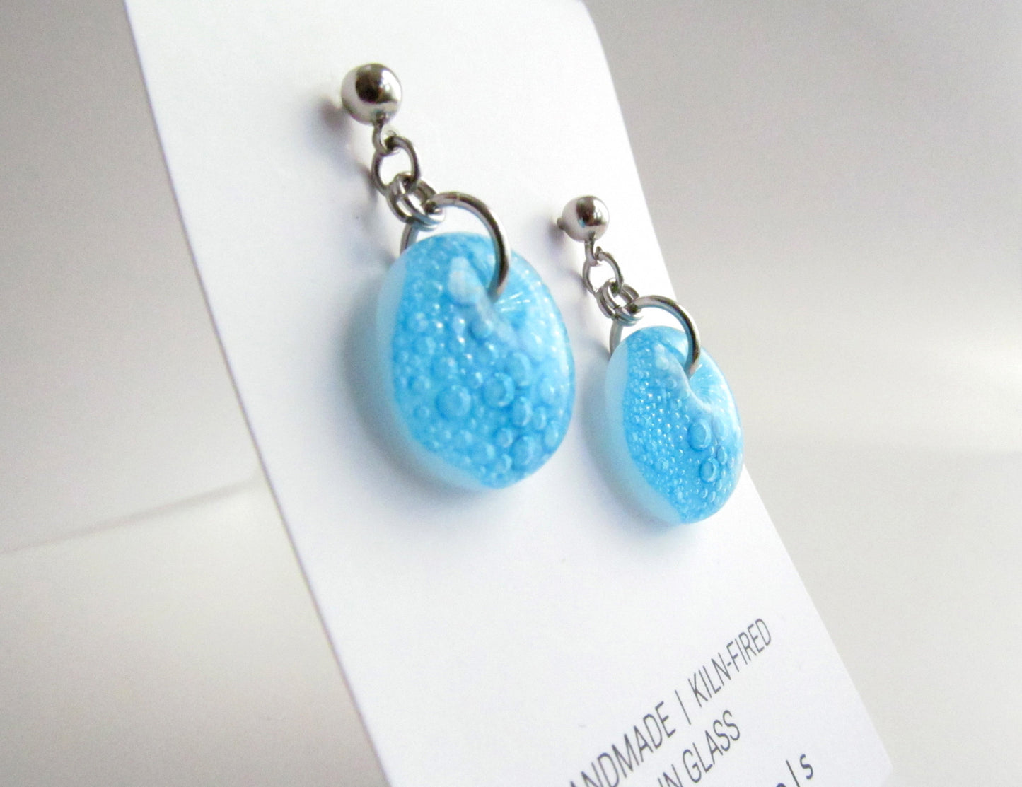 Aqua Bubble Drop Earrings - One-of-a-Kind