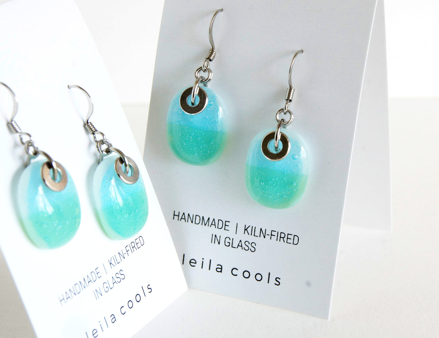 Aqua Bubble Drop Earrings