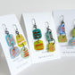 fun handmade mismatched pressed glass earrings