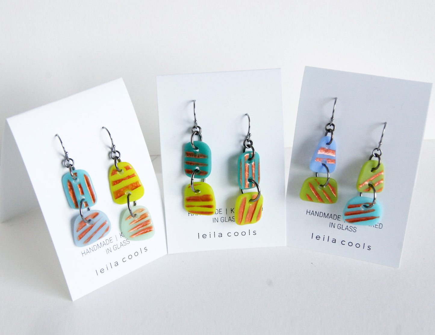 one of a kind art jewelry handmade glass earrings