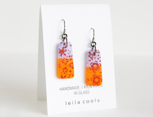 Orange Lavender Earrings  - Limited One-of-a-Kind