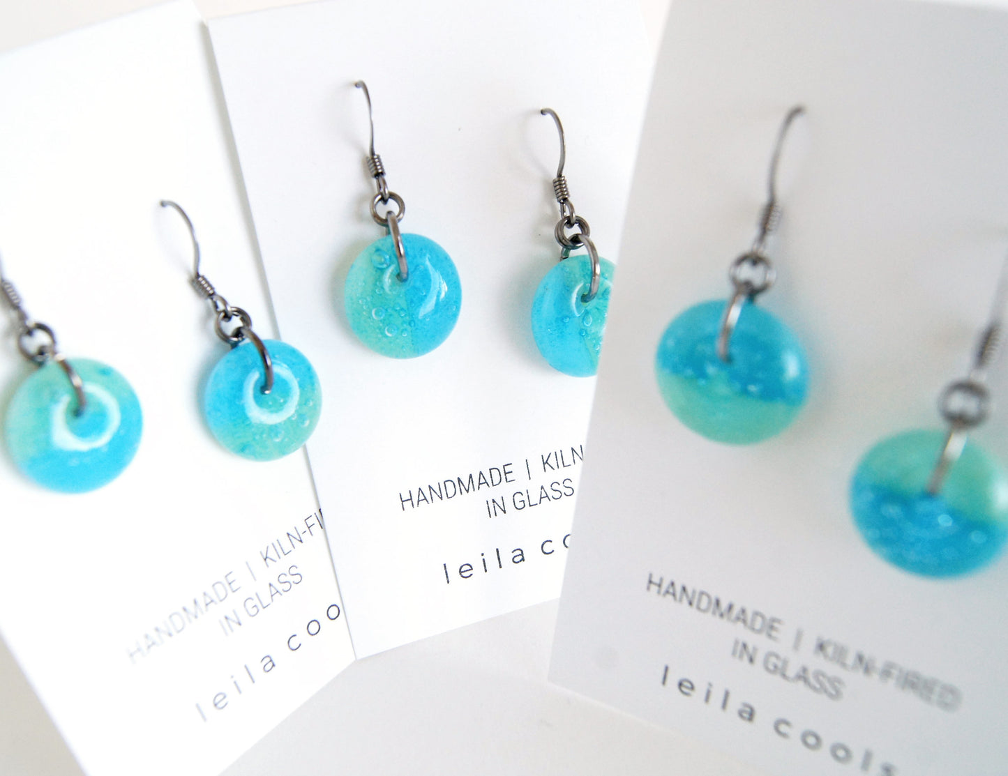 Aqua Bubble Drop Earrings