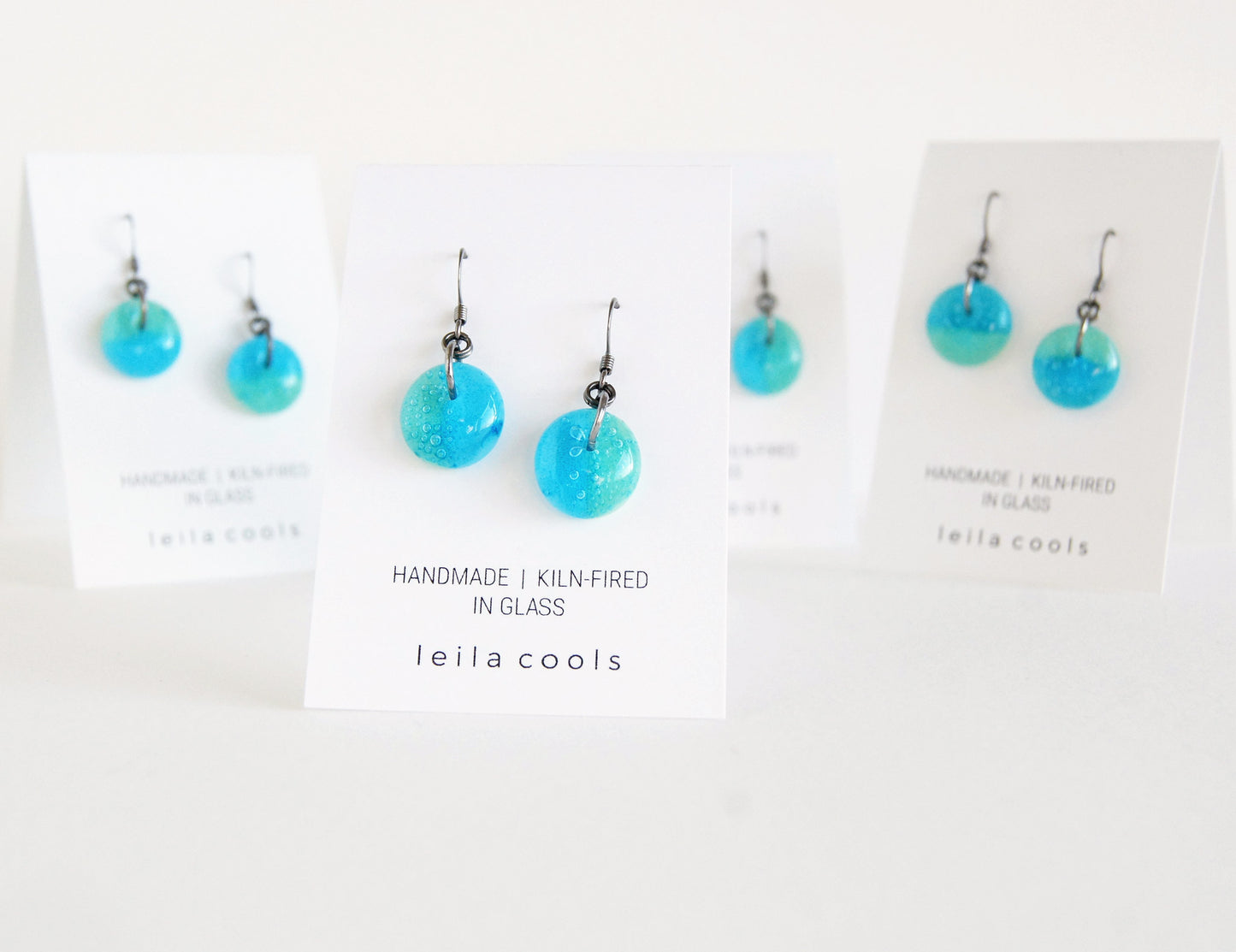 Aqua Bubble Drop Earrings