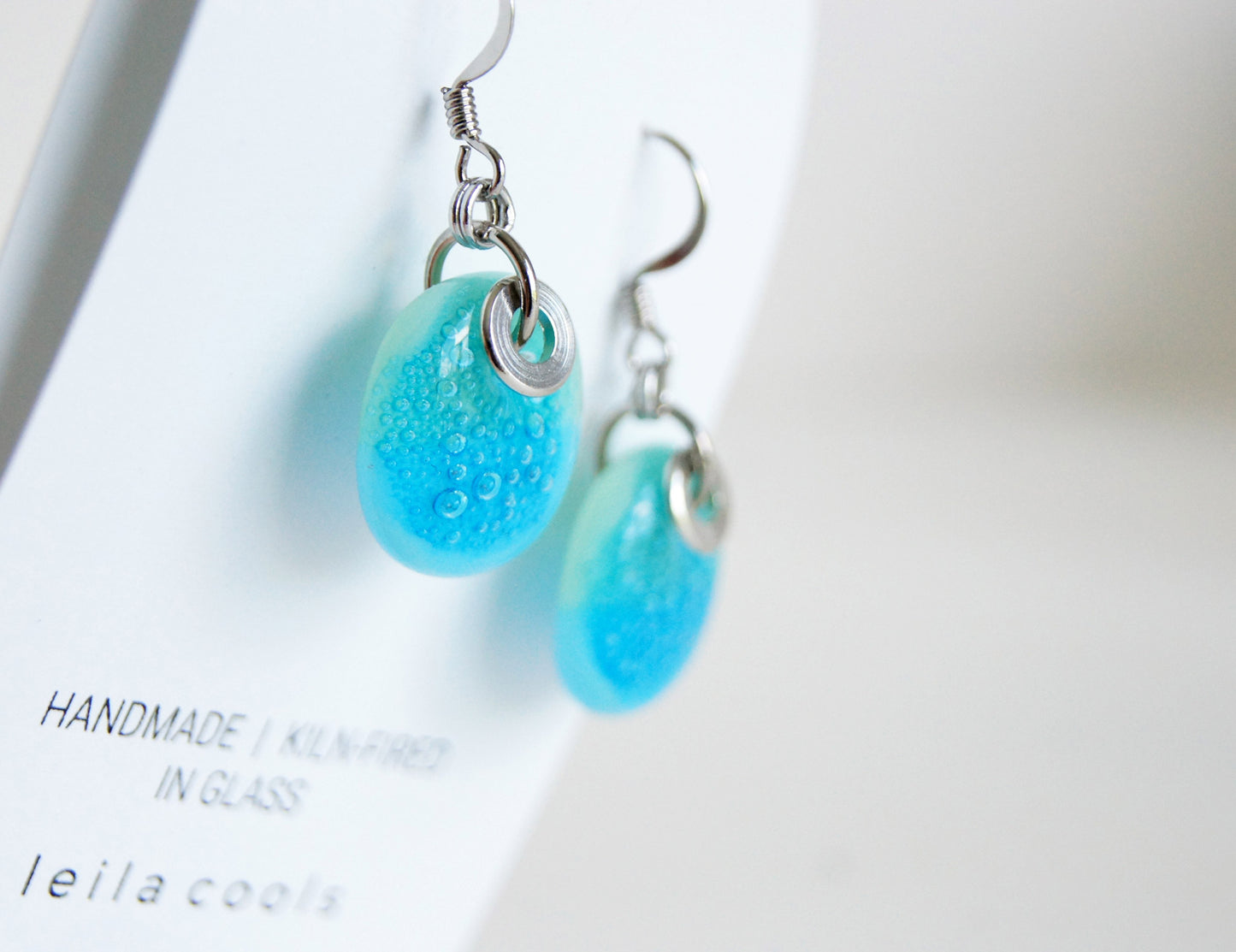 Aqua Bubble Drop Earrings