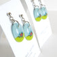 Bubble Dot Earrings - Pale Blue and Light Olive