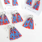 your choice of six pairs handmade red triangle drop earrings