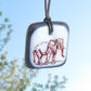 Elephant necklace in charcoal grey and white. 