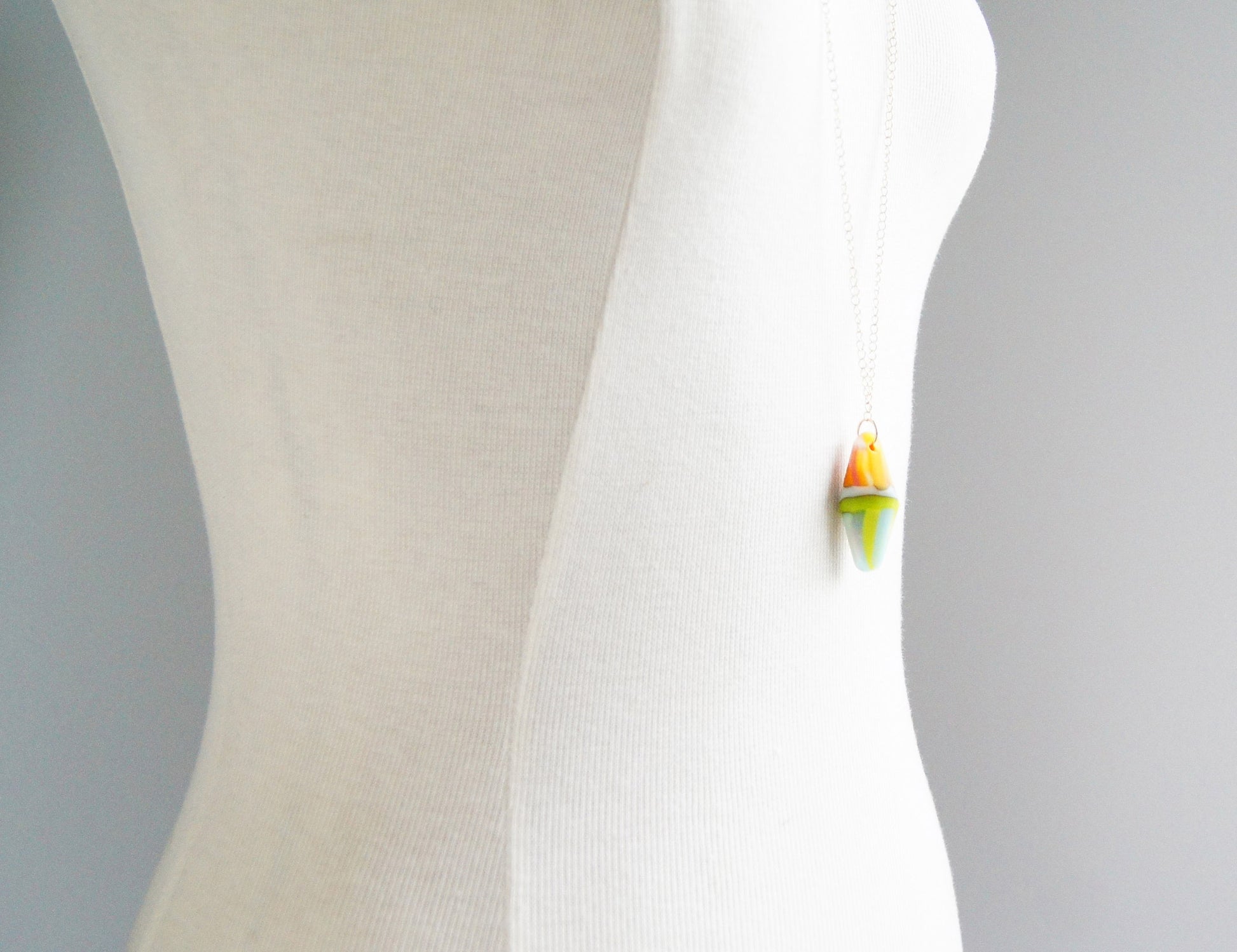 long handmade art glass necklace