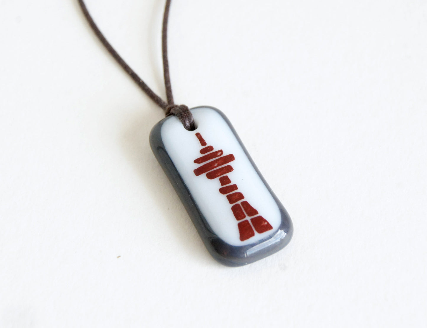 CN Tower as an Inuksuik glass pendant necklace 