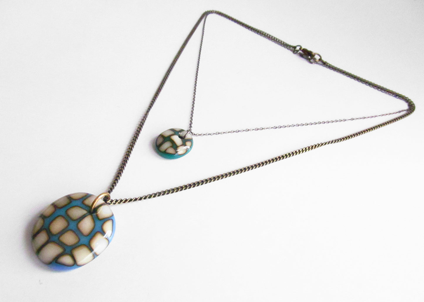 mega size bold colorful pendant necklace in glass