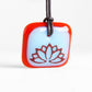 Lotus Flower Necklace in Blue and Red