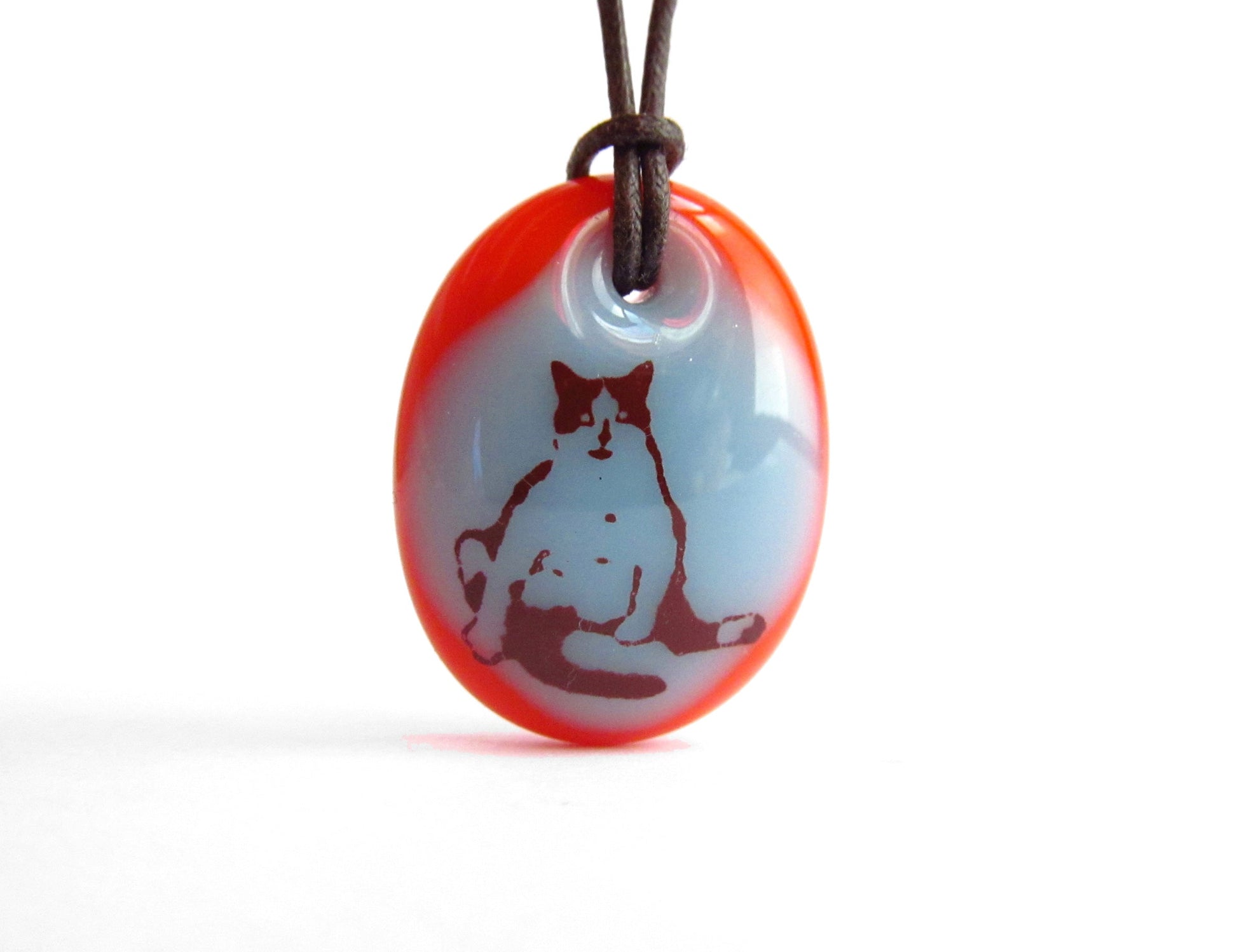 Red and blue Cat lover gift.