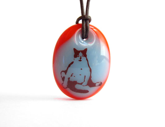 Red and blue Cat lover gift.