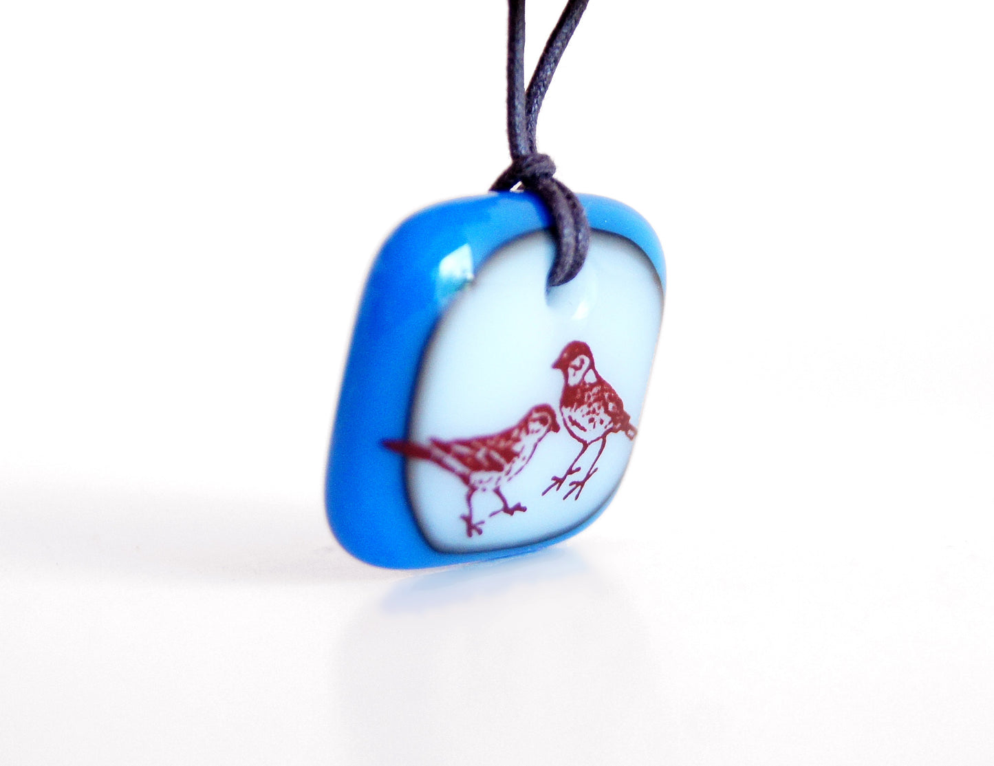 Two sparrows BFF pendant necklace.