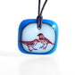 Sparrow Necklace in royal blue and milk white. 