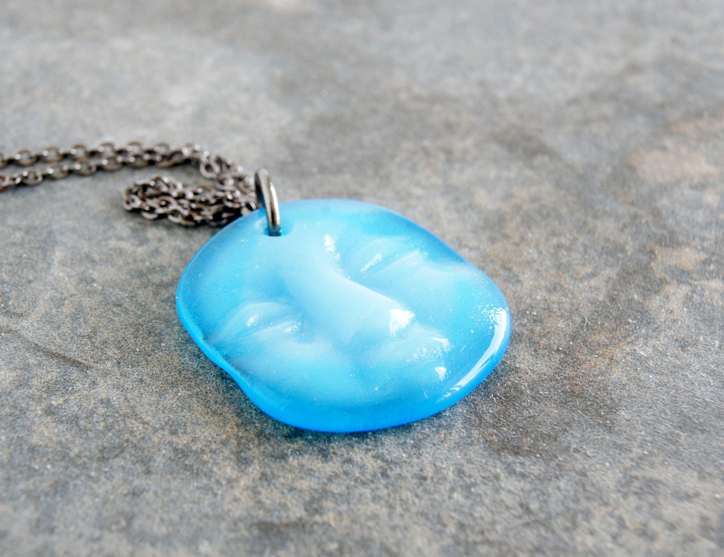 Calm Face Necklace Aquamarine