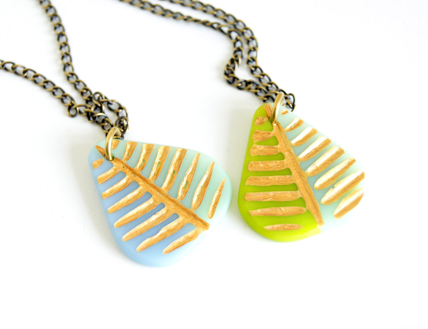 Leaf Necklace with Gold