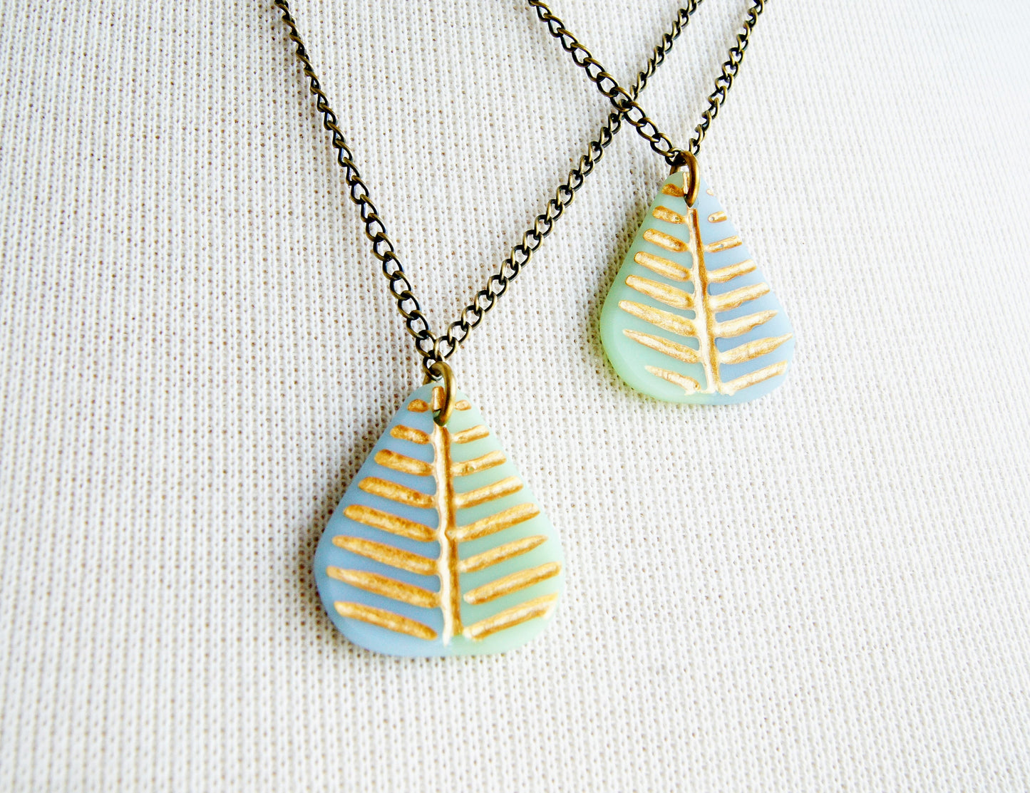 Leaf Necklace with Gold