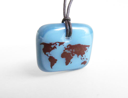 Geography jewelry with world map.