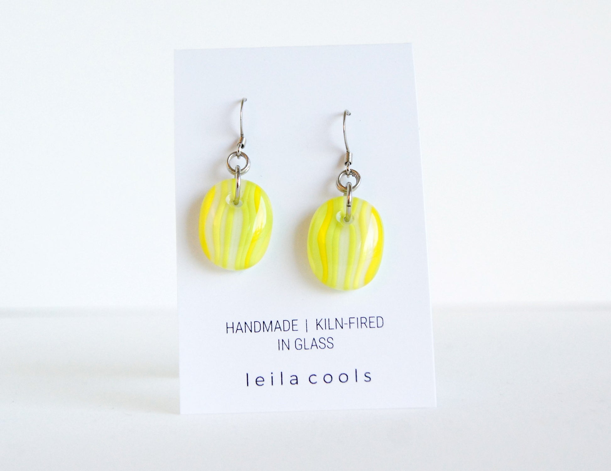 colourful sunny yellow and chartreuse drop earrings