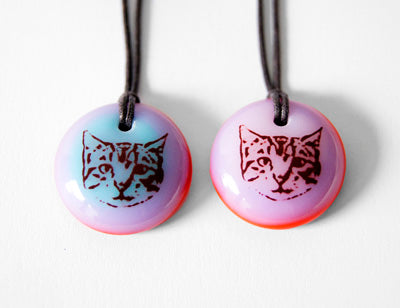 Cute cat face pendant necklaces