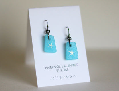 Aqua Star Earrings  -  One-of-a-Kind