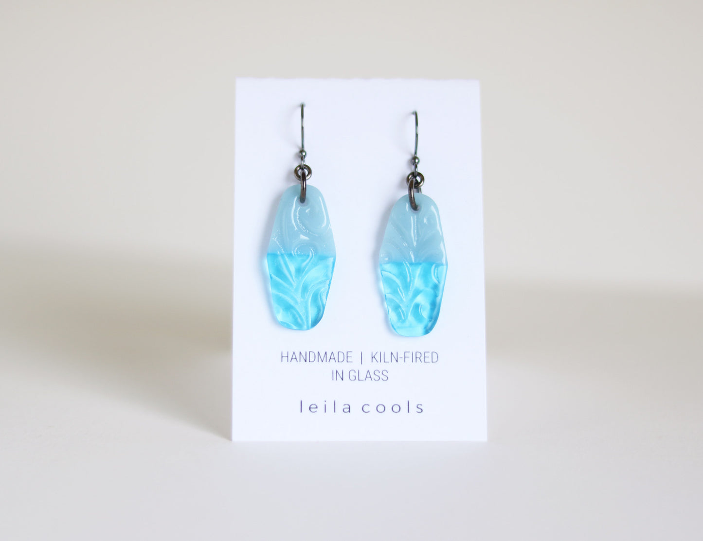 Pressed Glass Drop Earrings