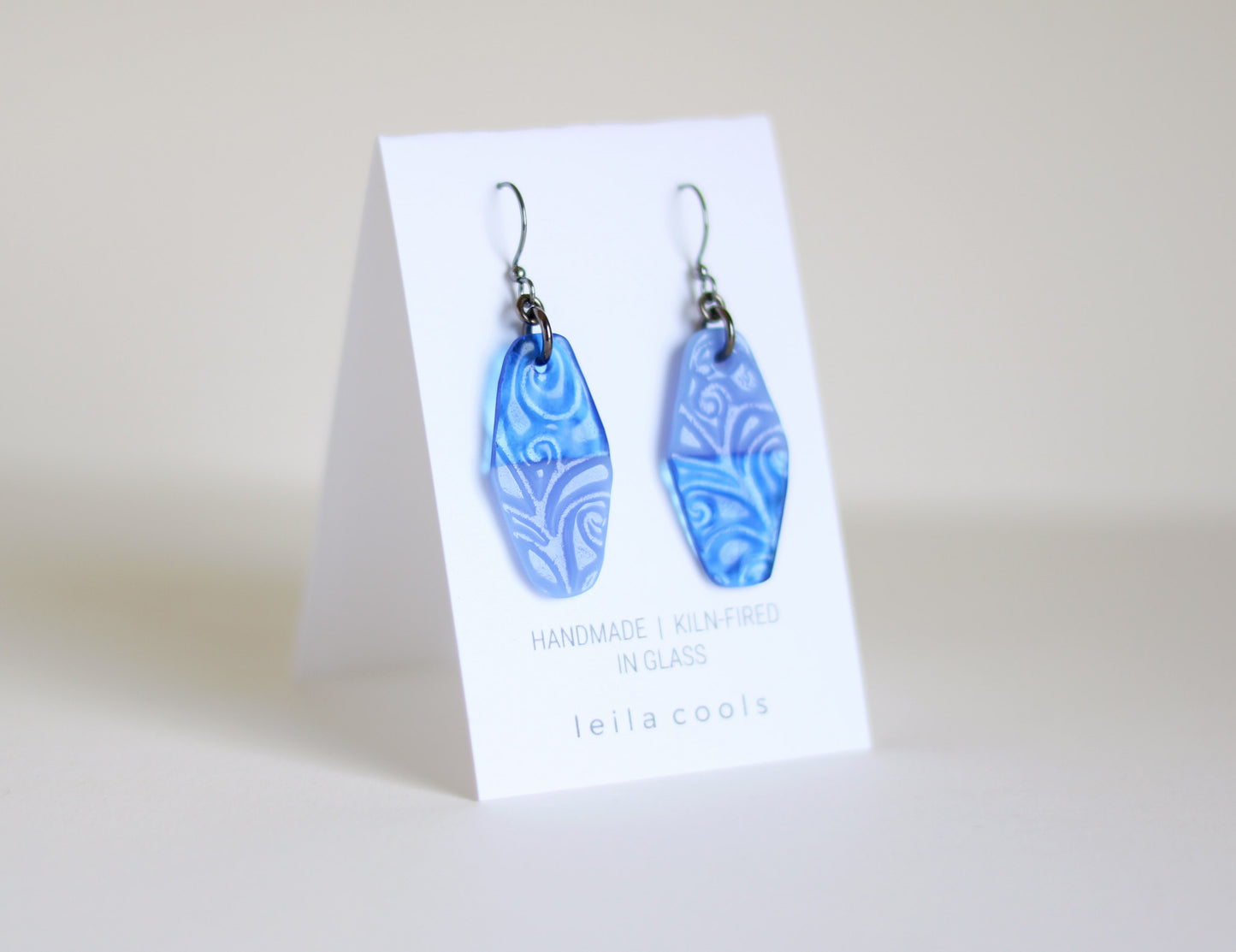 Pressed Glass Drop Earrings