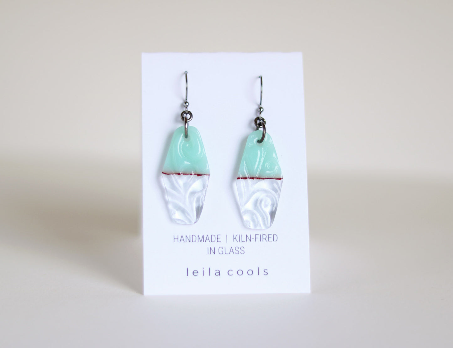 Pressed Glass Drop Earrings