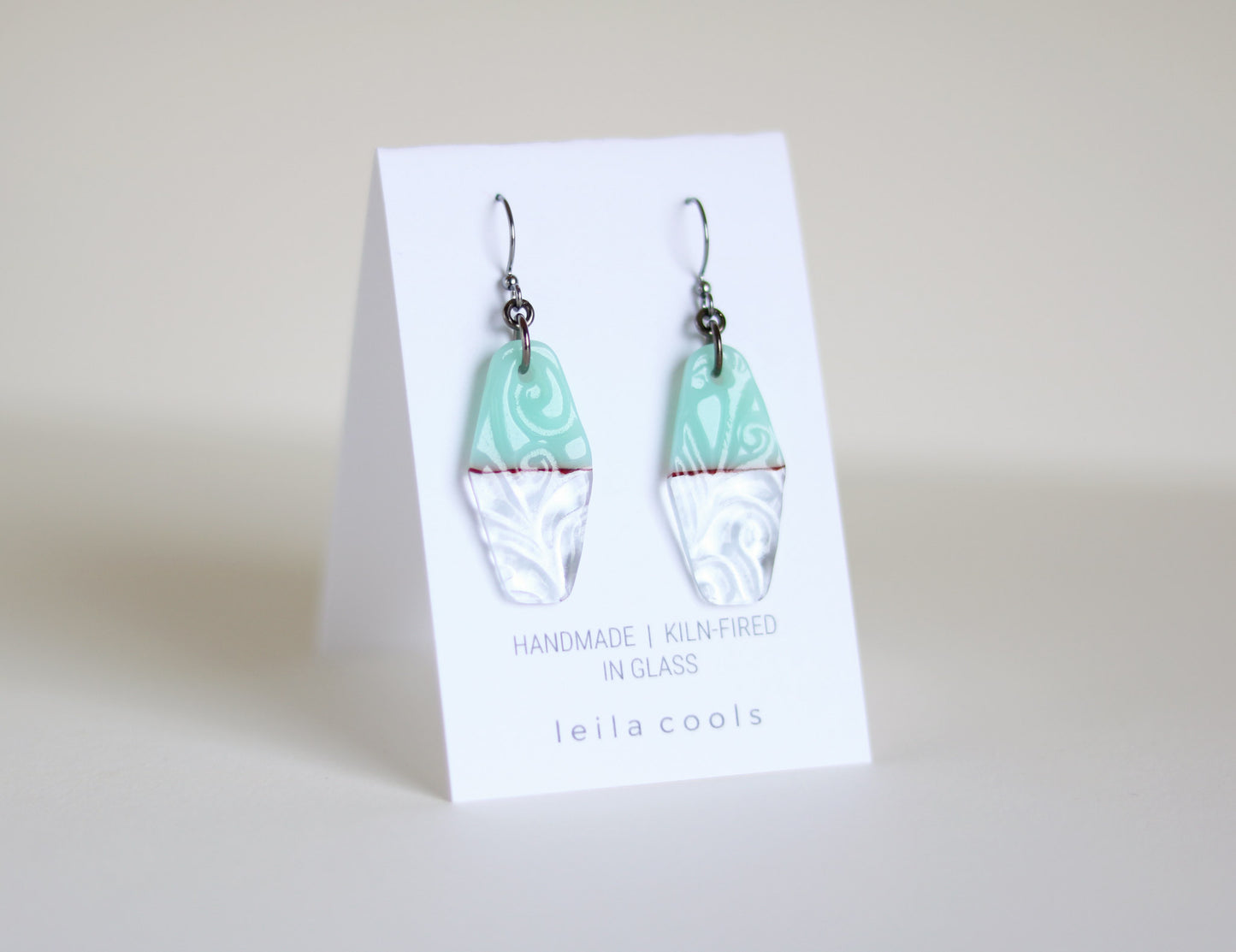 Pressed Glass Drop Earrings