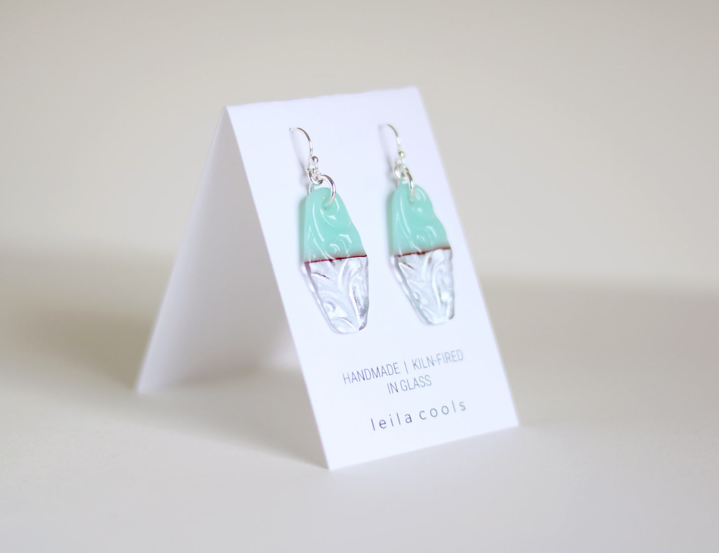 Pressed Glass Drop Earrings