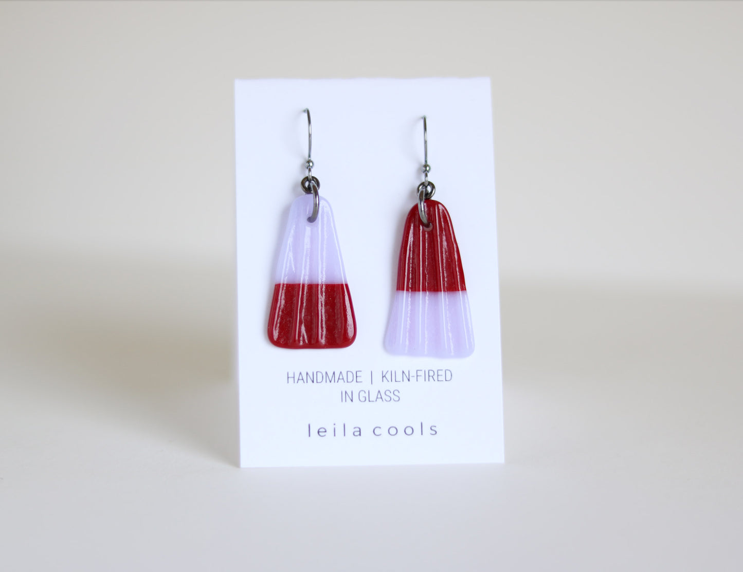 Pressed Glass Drop Earrings