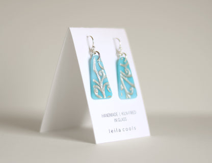 Pressed Glass Drop Earrings - One-of-a-kind