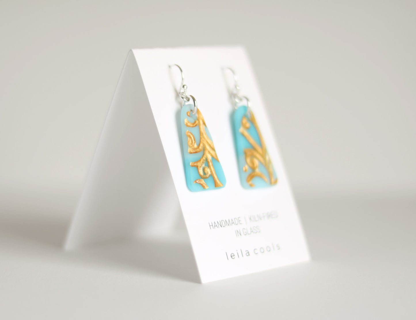 Pressed Glass Drop Earrings - One-of-a-kind