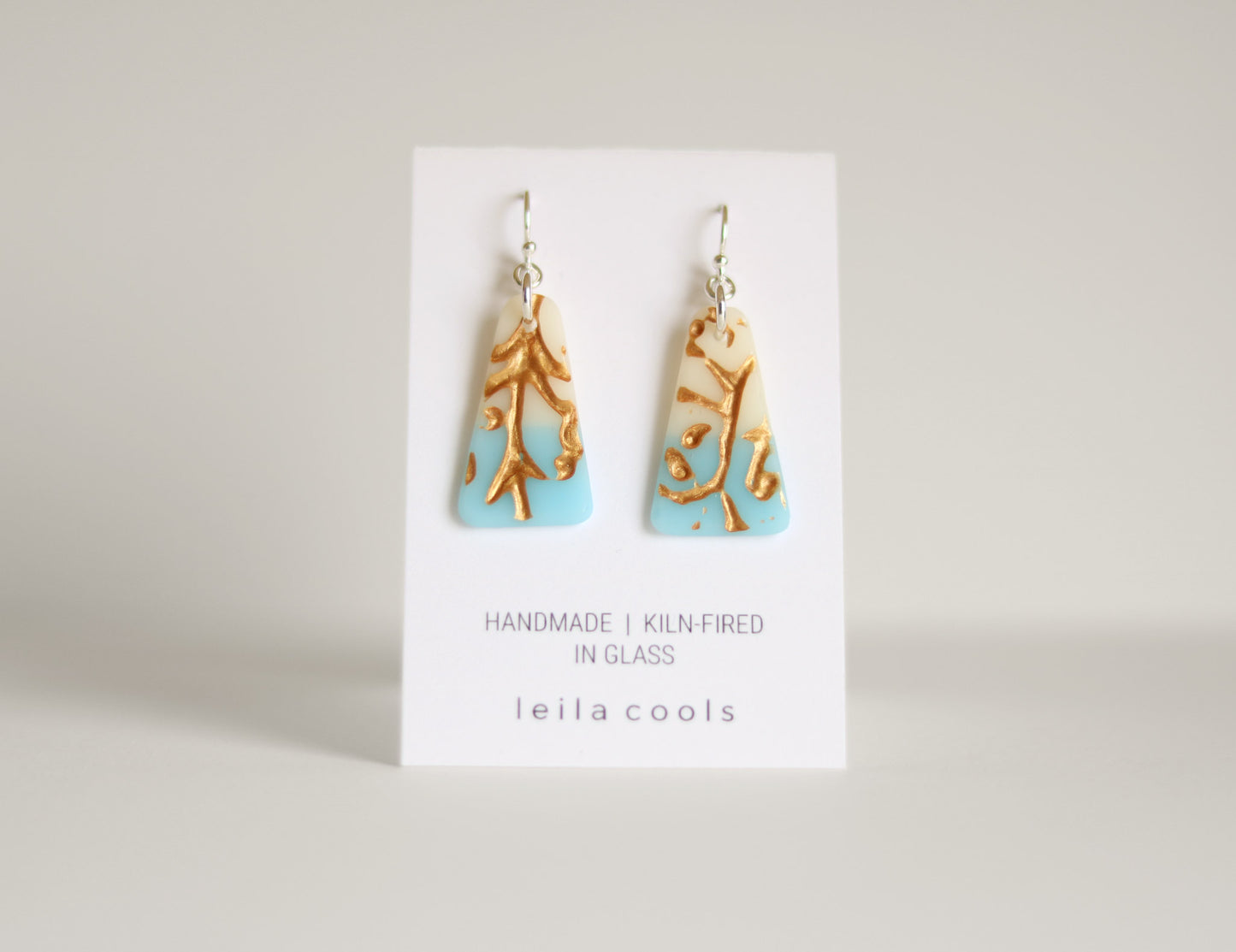 Pressed Glass Drop Earrings - One-of-a-kind