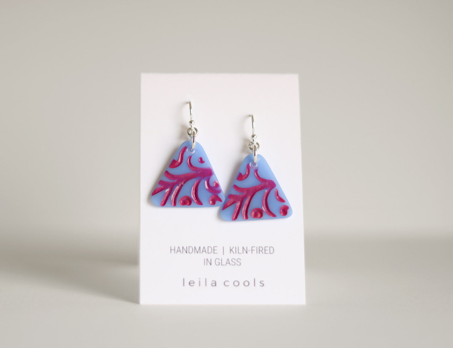 Periwinkle and Fuchsia Drop Earrings