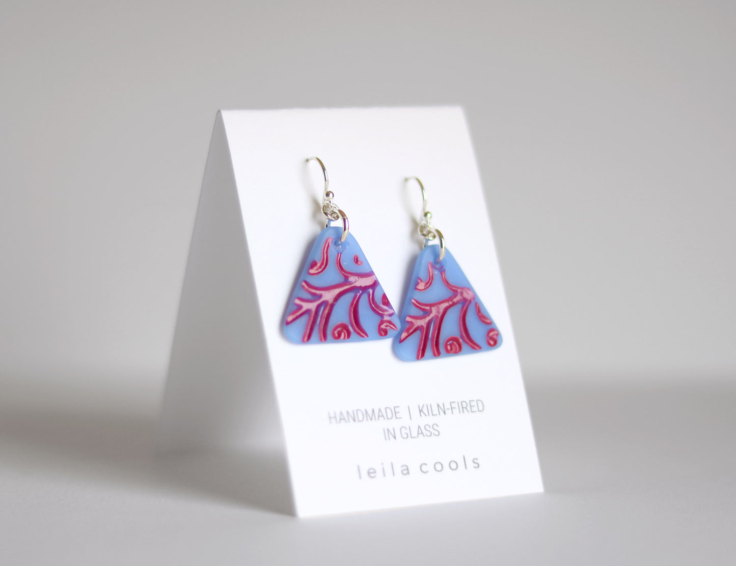 Periwinkle and Fuchsia Drop Earrings