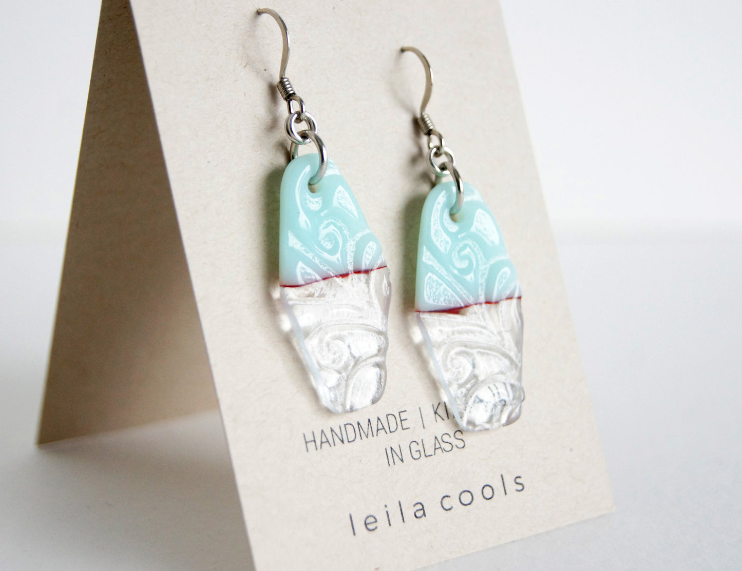 Pressed Glass Drop Earrings