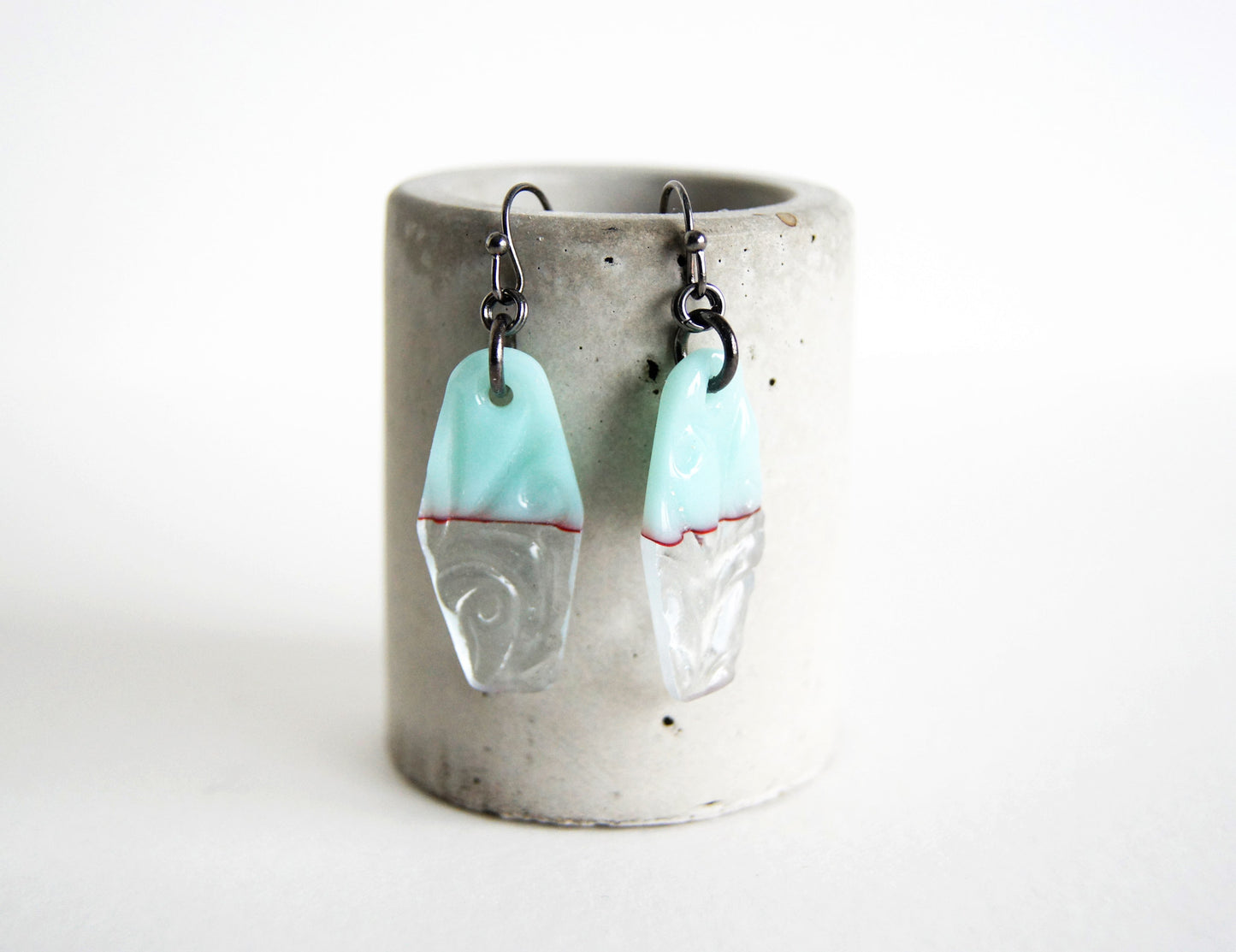 Pressed Glass Drop Earrings