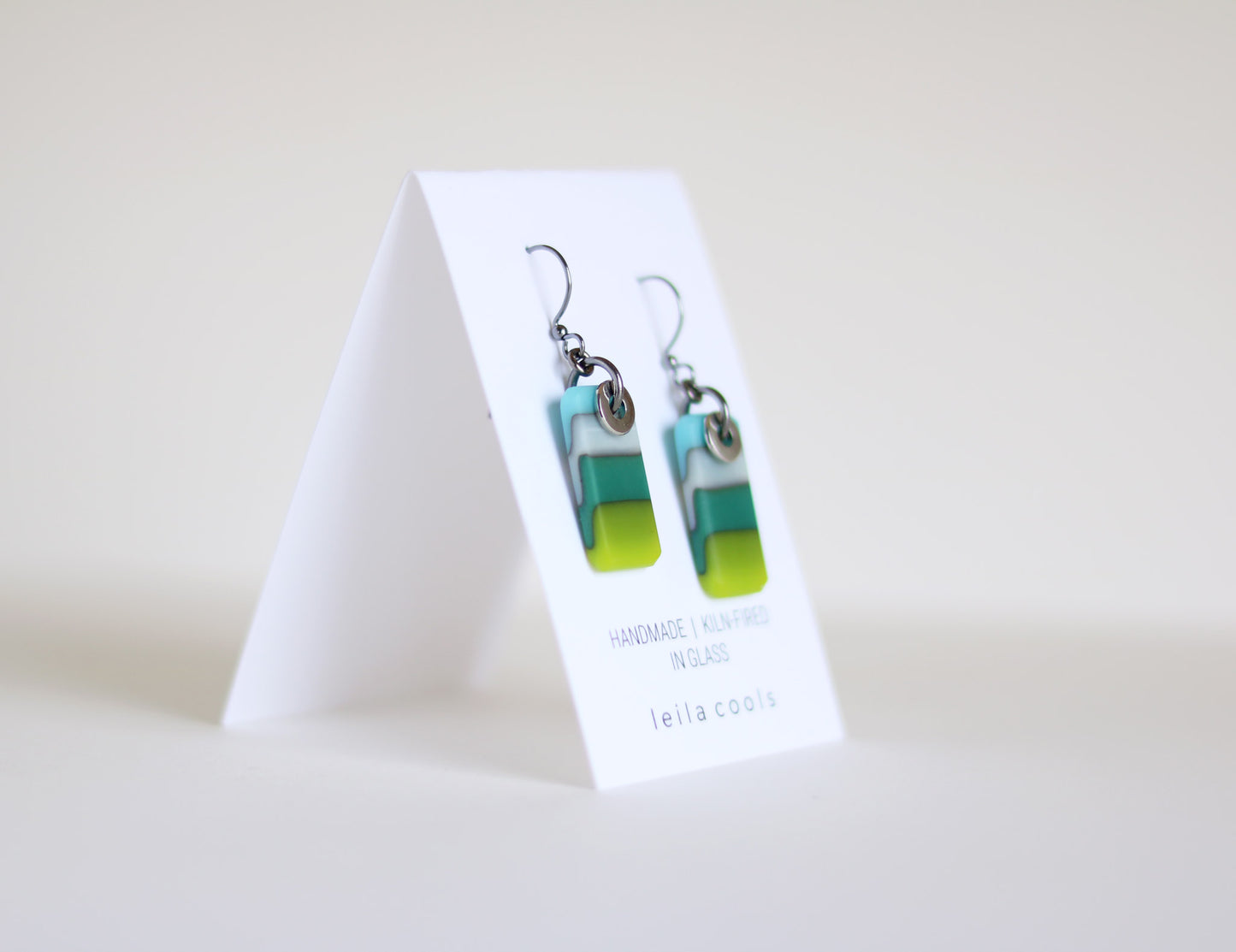 Colour Block Earrings - Blues + Greens